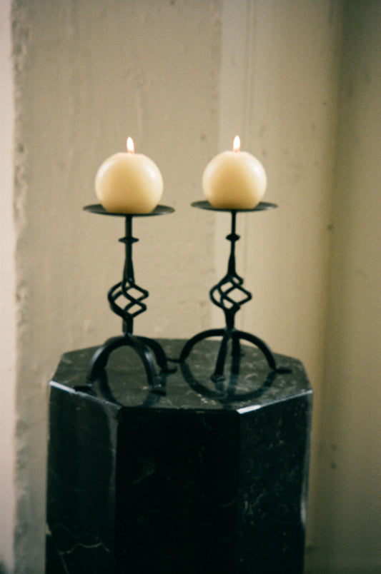 Pair of Iron Candle Holders