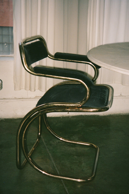 Pair of Reverse Cantilever Armchairs in the Style of Gastone Rinaldi