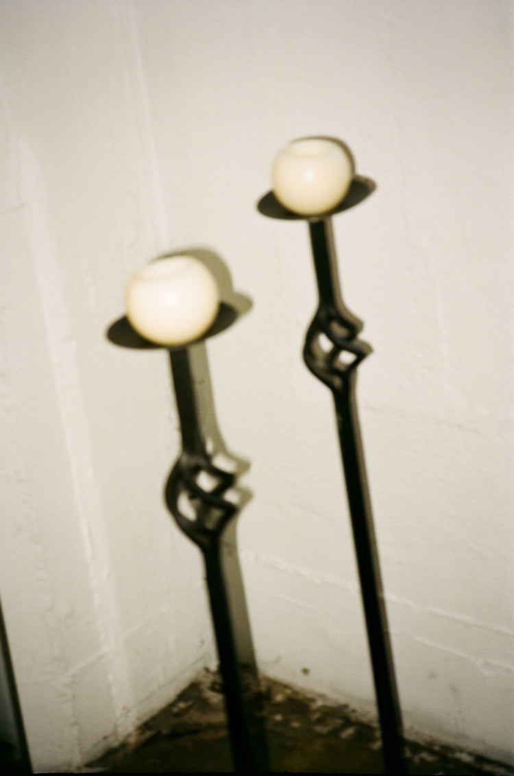 Pair of Iron Floor Candle Holders